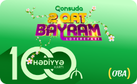 1 ədəd 100 AZN-lik "OBA Plus" bonus kartı