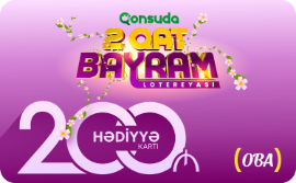 1 ədəd 200 AZN-lik "OBA Plus" bonus kartı